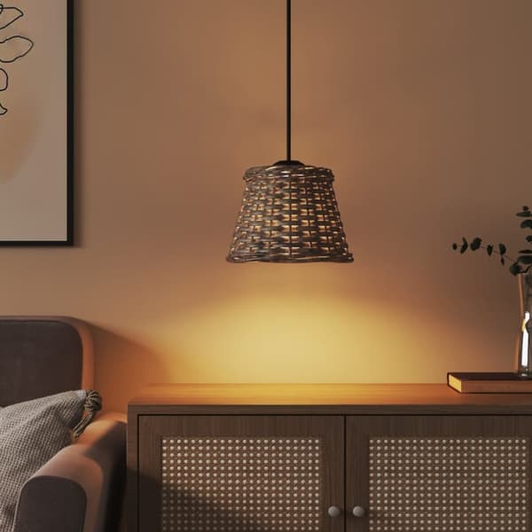vidaXL lampeskærm til loftlampe Ø15x12 cm flet brun -  Lampeskærme