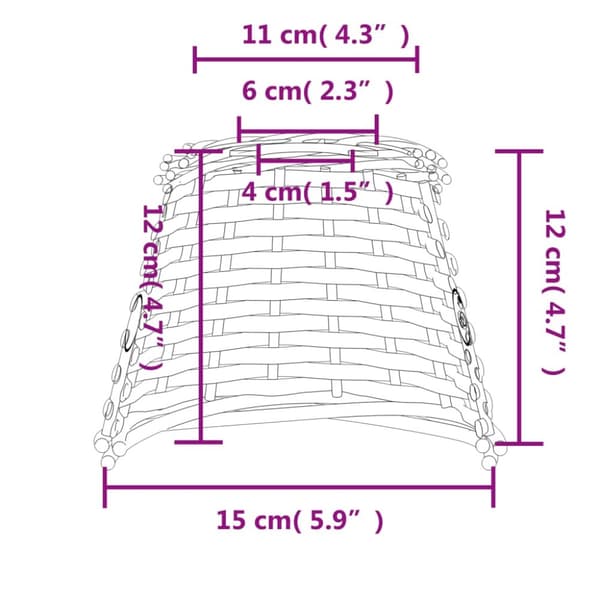 vidaXL lampeskærm til loftlampe Ø15x12 cm flet brun -  Lampeskærme