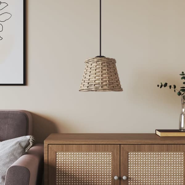vidaXL lampeskærm til loftlampe Ø15x12 cm flet brun -  Lampeskærme