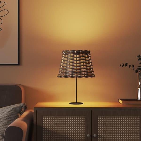 vidaXL Lampskärm brun Ø20x15 cm korgmaterial -  Lampskärmar