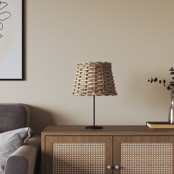 vidaXL Lampskärm brun Ø20x15 cm korgmaterial -  Lampskärmar
