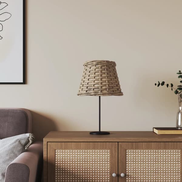vidaXL Lampskärm brun Ø15x12 cm korgmaterial - Lampskärmar