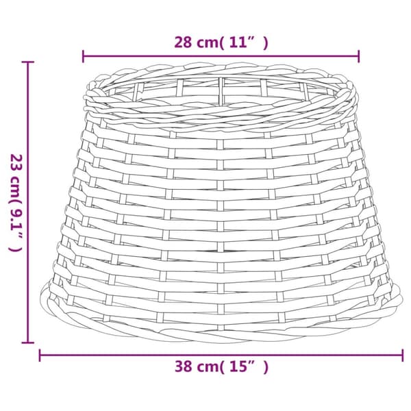 vidaXL lampeskærm Ø38x23 cm flet brun - Lampeskærme