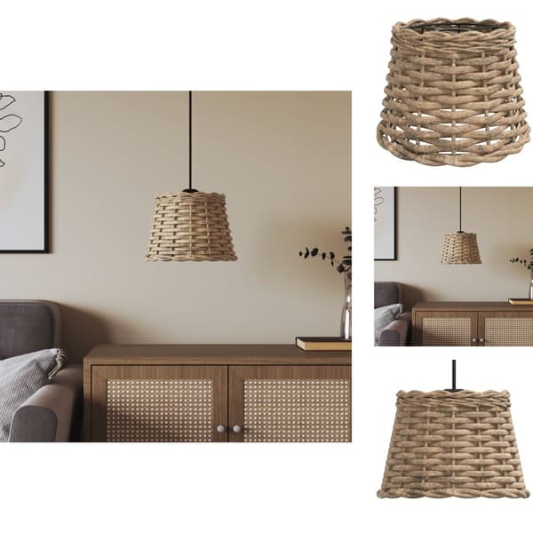 Lampeskærme - Living lampeskærm til loftlampe Ø20x15 cm flet brun