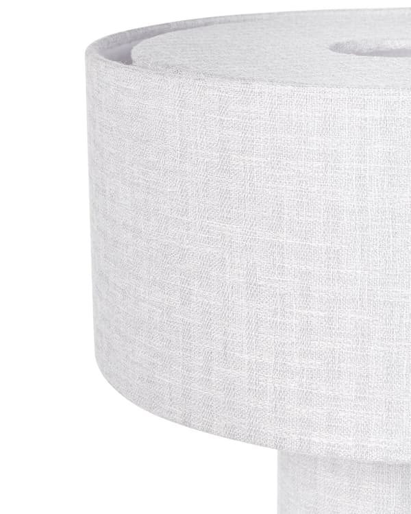 Sängbordslampa Grå Skärm och Fot i Bomull och Linne Tyg Trumskärm 30 cm Modern Stil Vardagsrum Sovrum