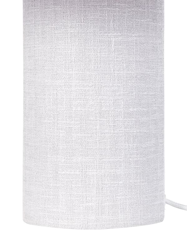 Sängbordslampa Grå Skärm och Fot i Bomull och Linne Tyg Trumskärm 30 cm Modern Stil Vardagsrum Sovrum