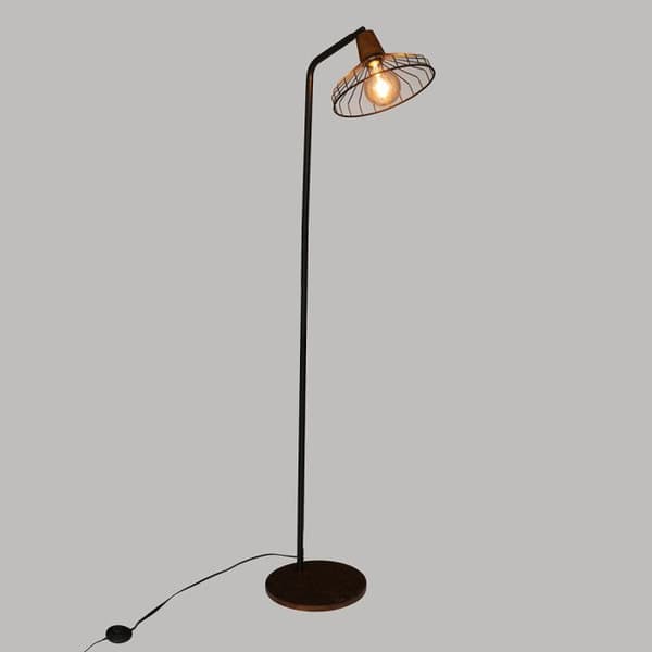 Rak golvlampa "Le café bordelais" metall och kolaträ Atmosphera