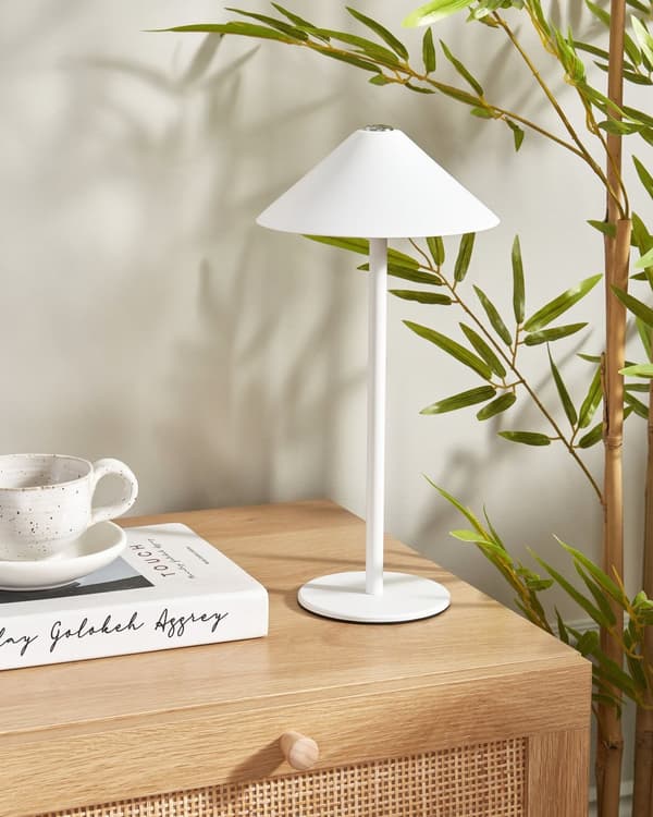 Bordslampa Vit Aluminium Inomhus Utomhus Modern med Touch Knapp USB-kabel Trådlös Laddning
