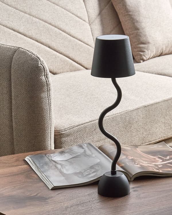 Bordslampa Svart Järn Aluminium Inomhus Utomhus Modern med Touch Knapp USB-kabel Trådlös Laddning