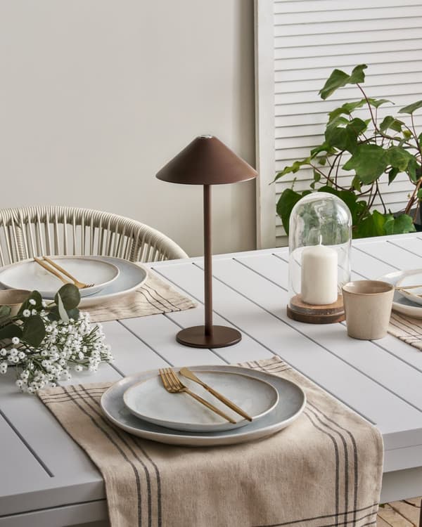 Bordslampa Brun Aluminium Inomhus Utomhus Modern med Touch Knapp USB-kabel Trådlös Laddning