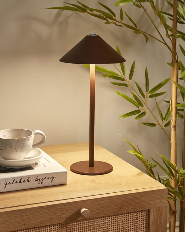 Bordslampa Brun Aluminium Inomhus Utomhus Modern med Touch Knapp USB-kabel Trådlös Laddning