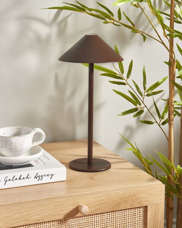 Bordslampa Brun Aluminium Inomhus Utomhus Modern med Touch Knapp USB-kabel Trådlös Laddning