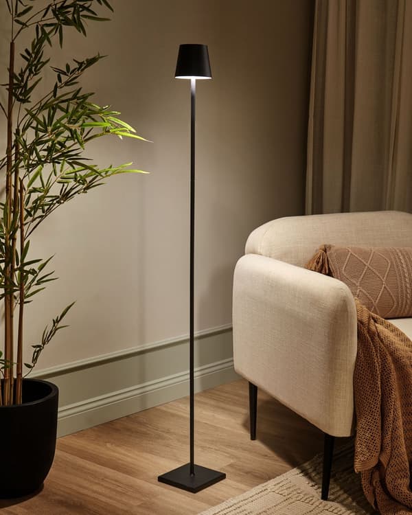 Golvlampa Svart Järn Inomhus Utomhus Modern Design