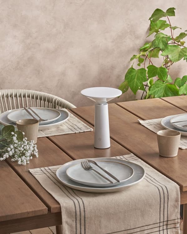 Bordslampa Vit Järn Touchknapp Trådlös Portabel Inomhus Utomhus Minimalistisk Modern Design