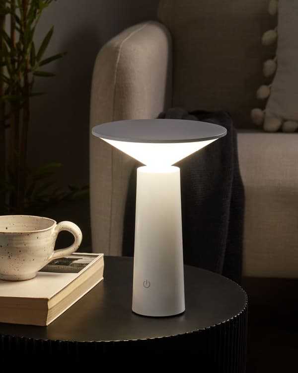 Bordslampa Vit Järn Touchknapp Trådlös Portabel Inomhus Utomhus Minimalistisk Modern Design