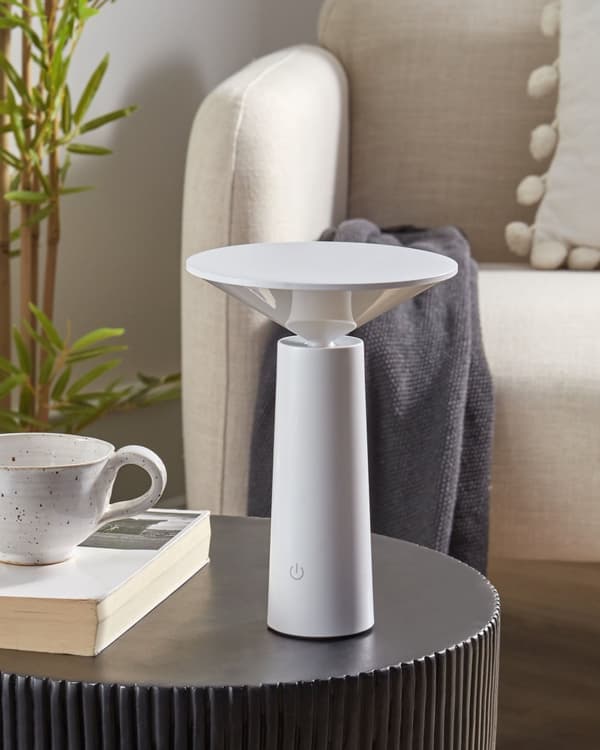 Bordslampa Vit Järn Touchknapp Trådlös Portabel Inomhus Utomhus Minimalistisk Modern Design