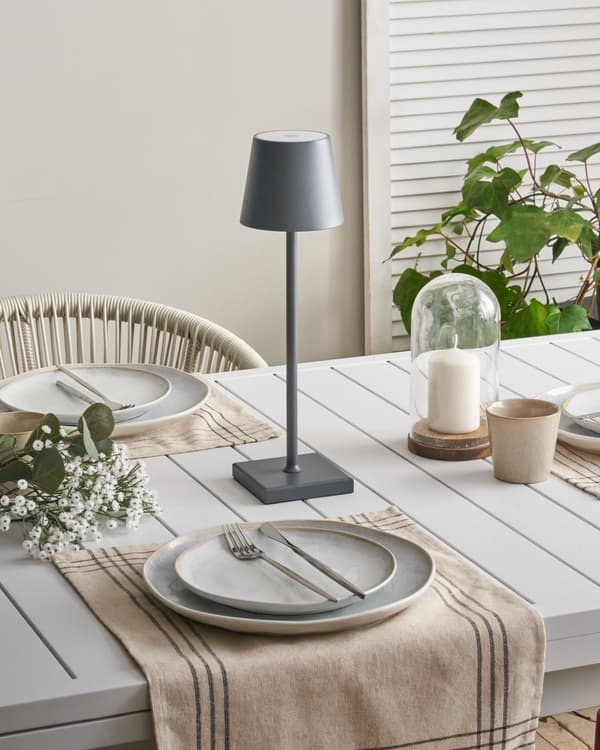 Bordslampa Mörkgrå Aluminium Inomhus Utomhus Modern med Touch-knapp USB-kabel Laddning Trådlös