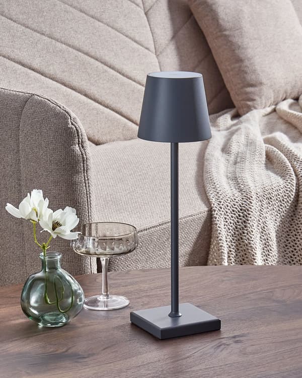 Bordslampa Mörkgrå Aluminium Inomhus Utomhus Modern med Touch-knapp USB-kabel Laddning Trådlös