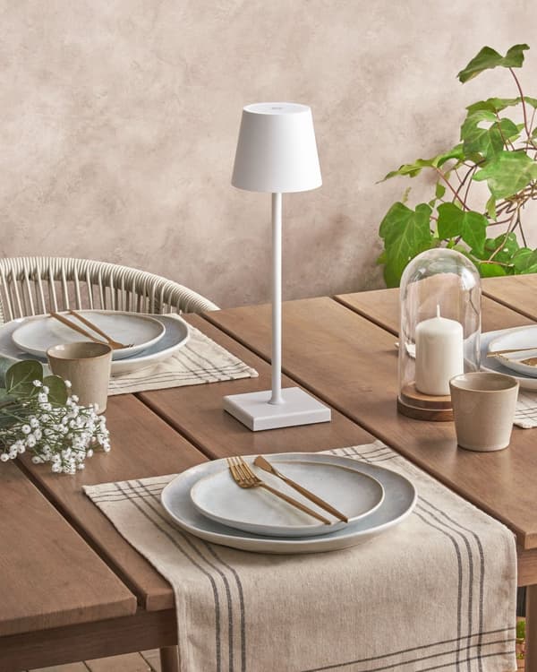 Bordslampa Vit Aluminium Inomhus Utomhus Modern med Touch-knapp USB-kabel Laddning Trådlös