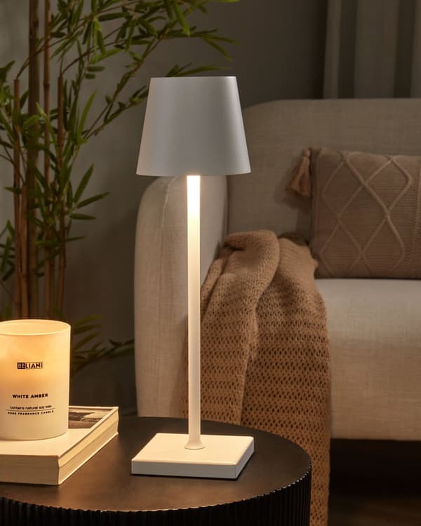 Bordslampa Vit Aluminium Inomhus Utomhus Modern med Touch-knapp USB-kabel Laddning Trådlös