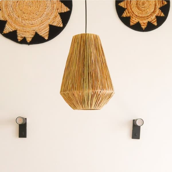 Rootz Lampshade Kattovalaisin Riipus pyöreä ENDAH valmistettu Raffiasta
