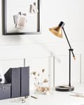 Miniatyrbild 4 av 11: Bordslampa Svart och Guld Metall Järn Justerbar Skärm och Arm Vardagsrum Sovrum Modern Samtida