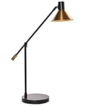 Miniatyrbild 1 av 11: Bordslampa Svart och Guld Metall Järn Justerbar Skärm och Arm Vardagsrum Sovrum Modern Samtida