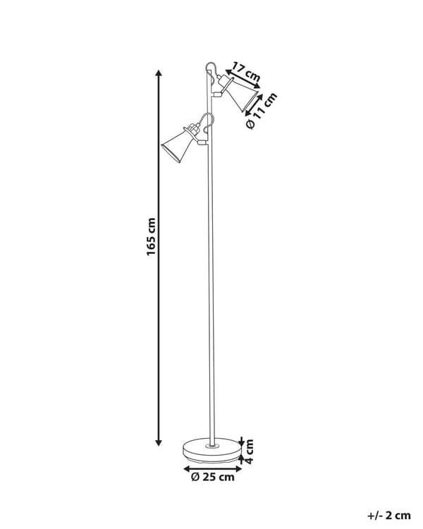 Golvlampa Beige Metall Justerbara Skärmar On-Off Strömbrytare Sovrum Vardagsrum Hemmakontor Belysning Industriell Design