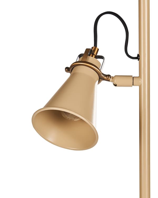 Golvlampa Beige Metall Justerbara Skärmar On-Off Strömbrytare Sovrum Vardagsrum Hemmakontor Belysning Industriell Design