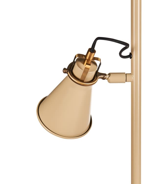 Golvlampa Beige Metall Justerbara Skärmar On-Off Strömbrytare Sovrum Vardagsrum Hemmakontor Belysning Industriell Design