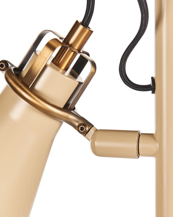 Golvlampa Beige Metall Justerbara Skärmar On-Off Strömbrytare Sovrum Vardagsrum Hemmakontor Belysning Industriell Design