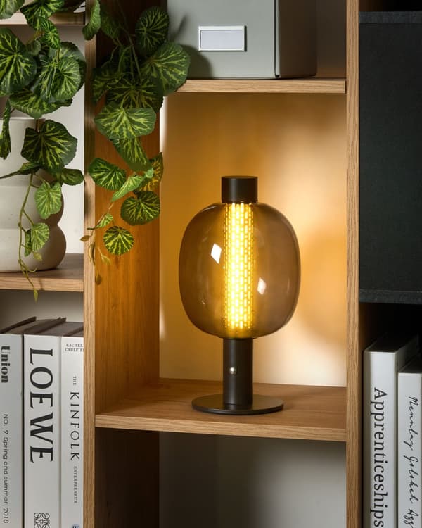 Bordslampa Svart LED Trådlös Aluminium Glasskärm Inomhus Modern