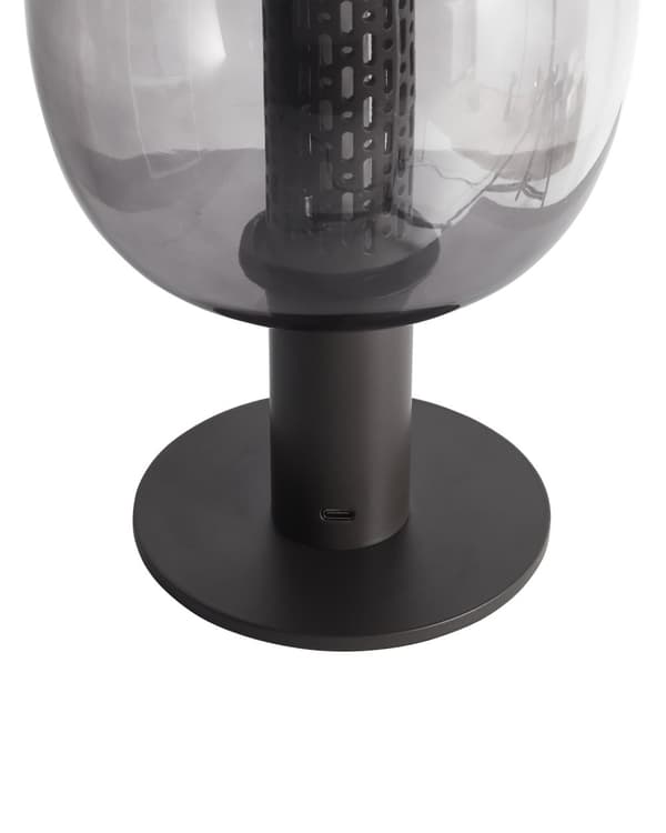 Bordslampa Svart LED Trådlös Aluminium Glasskärm Inomhus Modern