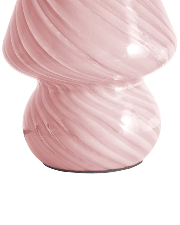 Bordslampa Sänglampa Rosa Glas Rund Bas Modern med Sladd