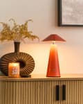 Miniatyrbild 2 av 11: Bordslampa Röd LED Trådlös Järn Inomhus Svamp Lampa Modern Minimalistisk