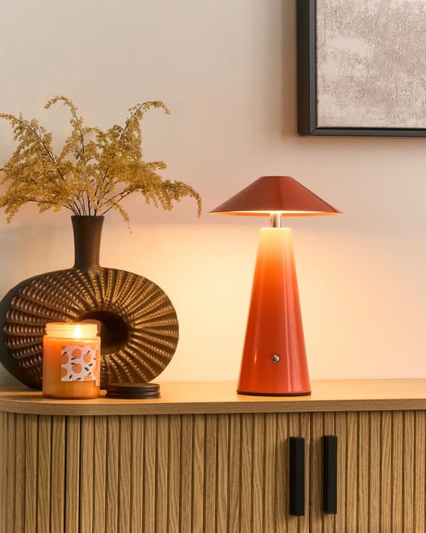 Bordslampa Röd LED Trådlös Järn Inomhus Svamp Lampa Modern Minimalistisk