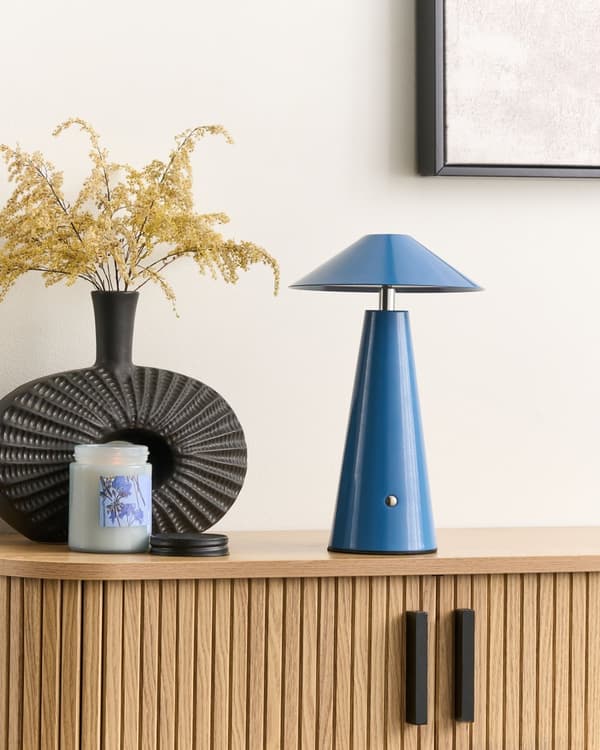 Bordslampa Blå LED Trådlös Järn Inomhus Svamp Lampa Modern Minimalistisk