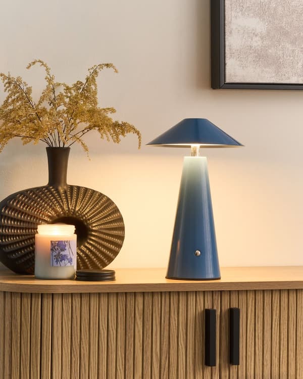 Bordslampa Blå LED Trådlös Järn Inomhus Svamp Lampa Modern Minimalistisk