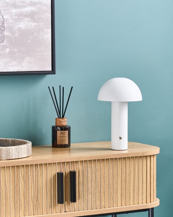 Bordslampa Vit LED Trådlös Järn Inomhus Utomhus Svamp Modern