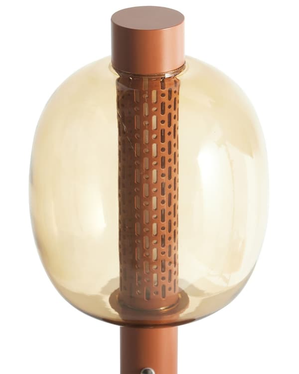 Bordslampa Brun LED Trådlös Aluminium Glasskärm Inomhus Modern