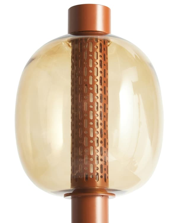 Bordslampa Brun LED Trådlös Aluminium Glasskärm Inomhus Modern