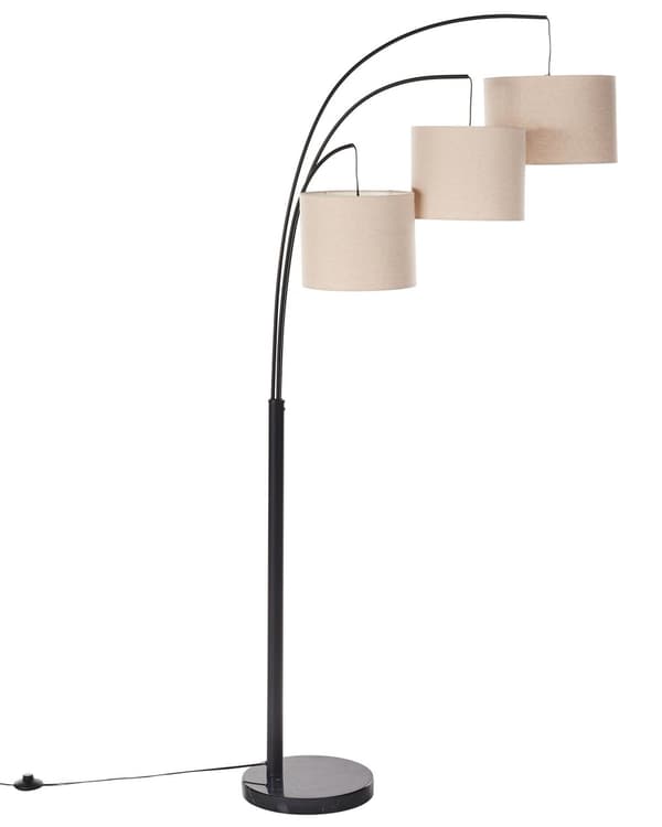 Golvlampa Beige Metall Tyg Skärmar Av/På Strömbrytare Sovrum Vardagsrum Hemmakontor Belysning Industriell Design