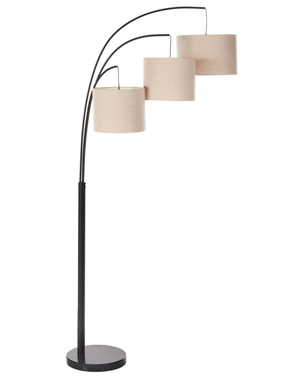 Golvlampa Beige Metall Tyg Skärmar Av/På Strömbrytare Sovrum Vardagsrum Hemmakontor Belysning Industriell Design