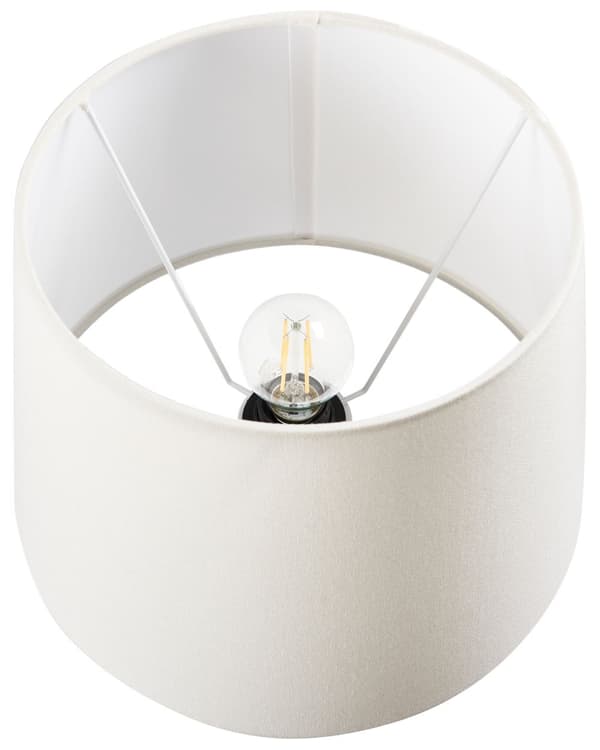 Bordslampa Blå och Vit Porslinsfot Linne Ljusskärm Dekorerad med Mönster Belysning Vardagsrum Sovrum