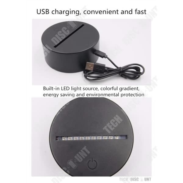 TD® nattlampa 3d led illusionsljus barn baby nattfärg kärlek akryl kreativ touch switch stereo visuell atmosfär t