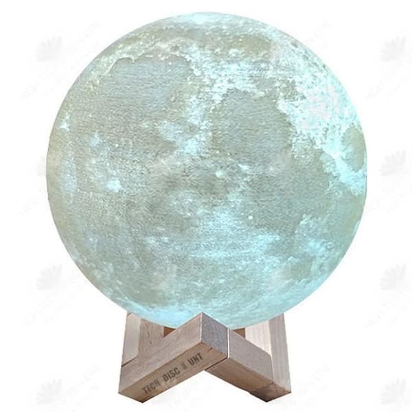 HTBE® 20 cm Månljus USB Uppladdningsbart Bicolor Moon Light Touch LED16 färger 3D Månljus med stativ i sovrummet