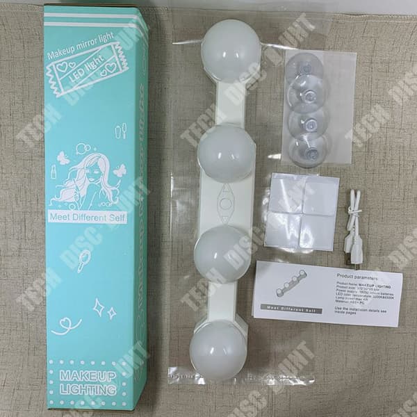 TD® LED sminklampa sminkspegel sugkoppslampa uppladdningsbar bärbar lampa skönhetslampa modell