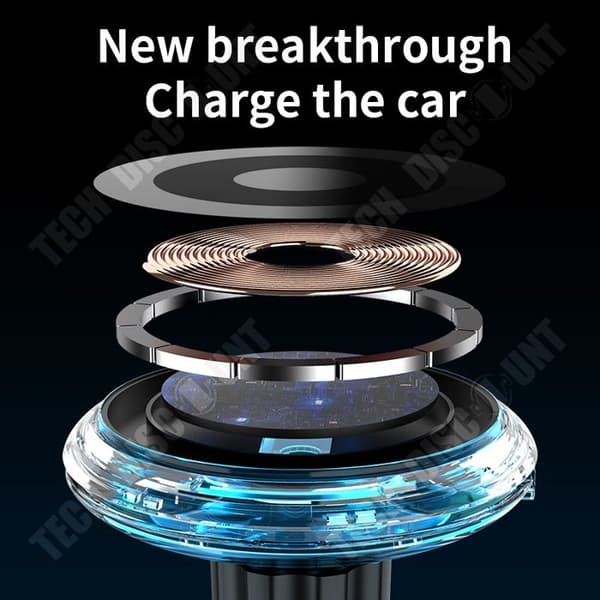 TD® Magnetic Wireless Car RGB Light Charger Lämplig för Apples mobiltelefoner Snabbladdning