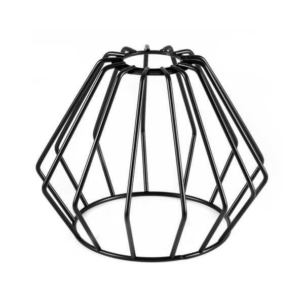 METAL LOFT LAMPESKÆRM TRÅD E27 HVID SORT LAMPE