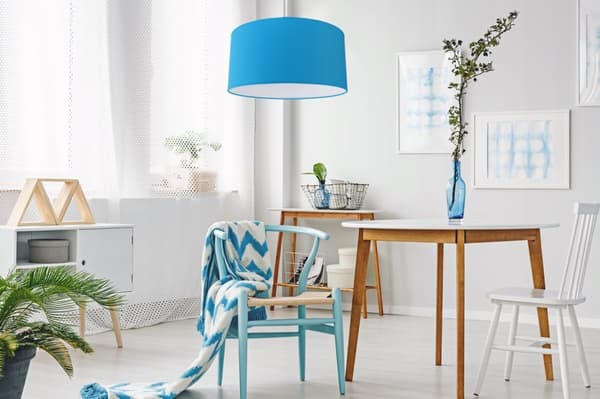 LAMPESKÆRM TIL GULVHÆNGENDE LAMPE BLÅ 40 CM